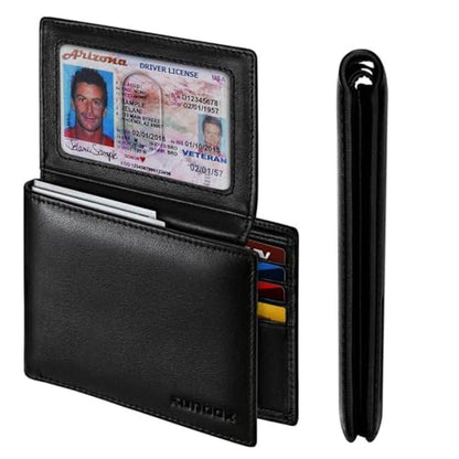 Genuine Leather Wallet for Men 12 Cards Mens Wallet Bifold – Front View
