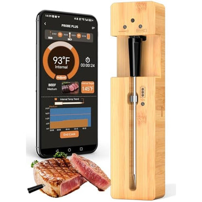 Meat Bluetooth: Real-Time Alerts Wireless Meat Thermometer – Front View