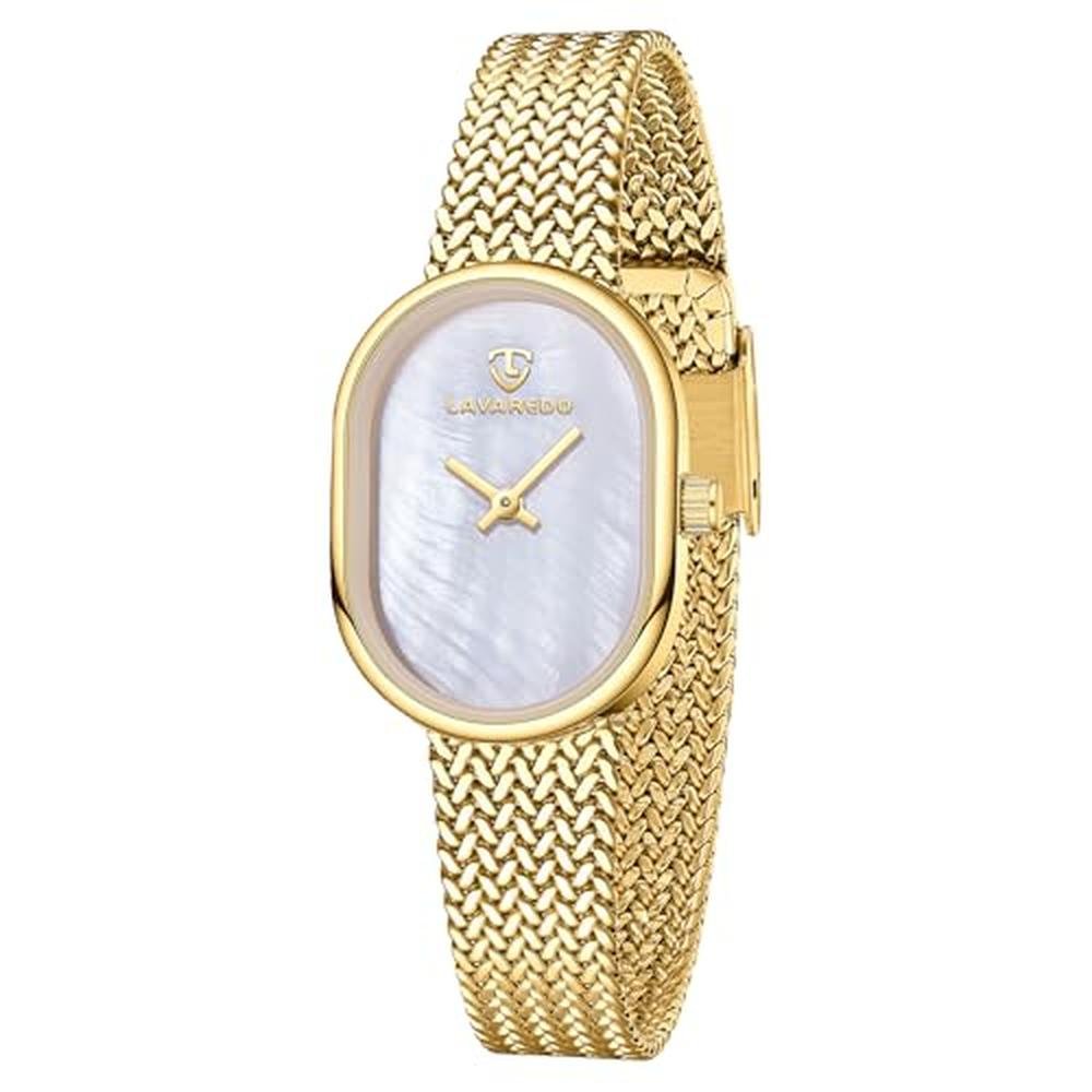 Watches Women: VTAIGE Dainty Gold Luxury Analog Wrist Watch – Front View
