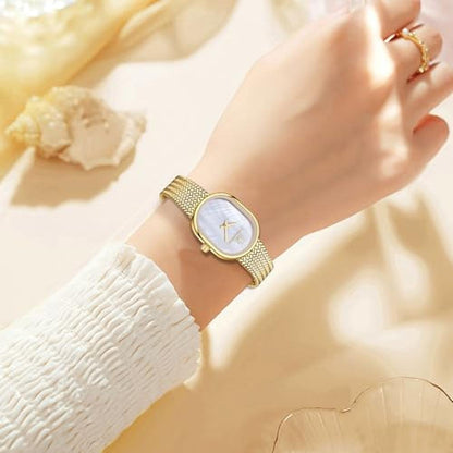 Watches Women: VTAIGE Dainty Gold Luxury Analog Wrist Watch – Close-up Detail