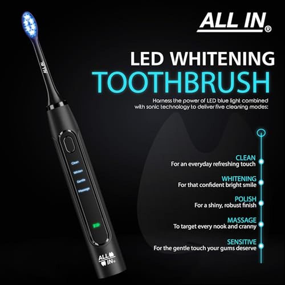 Sonic Rechargeable LED Whitening Toothbrush – Side View