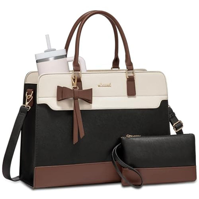 Bag Women: LOVEVOOK Laptop Tote Bag Leather Waterproof – Front View