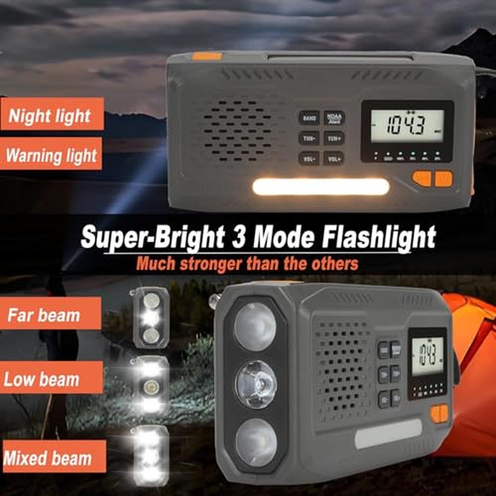 Radio Emergency: Emergency Weather Radio 7400mWh Solar Hand – Packaging