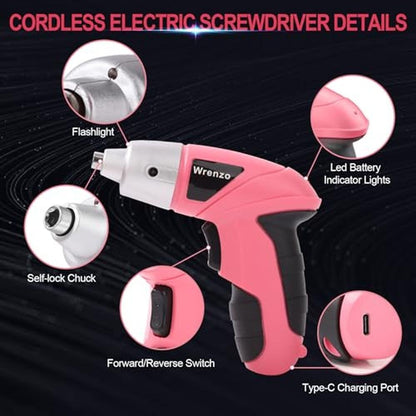 Screwdriver Set: Wrenzo Electric 3.6V Cordless Rechargeable – Close-up Detail