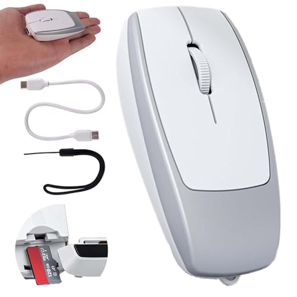 Wireless Bluetooth Mini Portable Mouse with Card Reader (Up – Front View