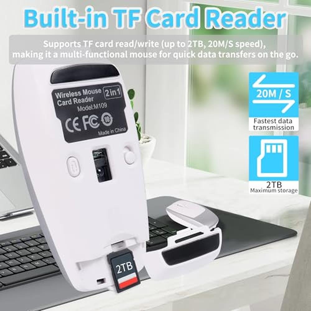 Wireless Bluetooth Mini Portable Mouse with Card Reader (Up – Packaging