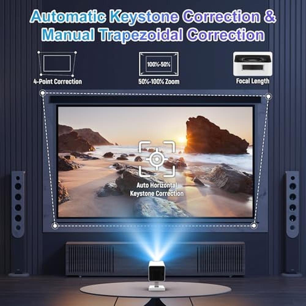 Projector Portable: 4K Mini Projector with WiFi6 and – In Use