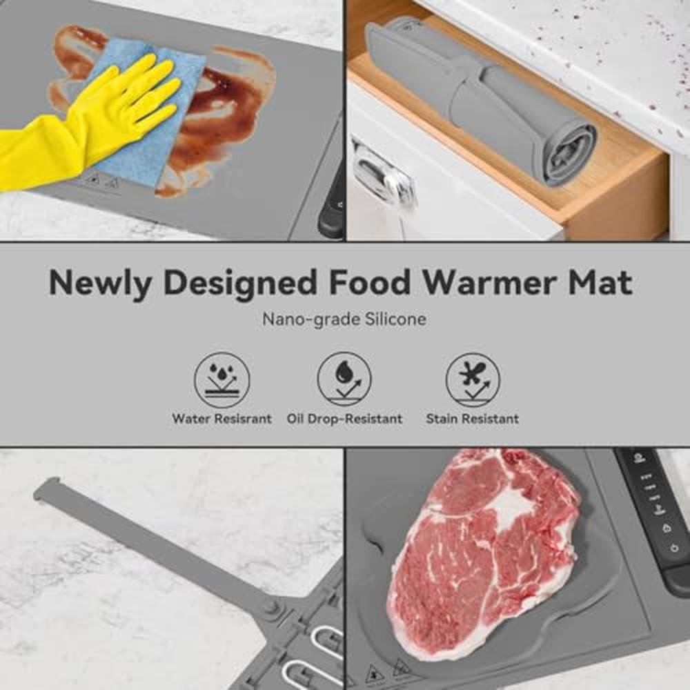 Food Warming Mat: Electric Tray Adjustable Silicone Heating – Packaging