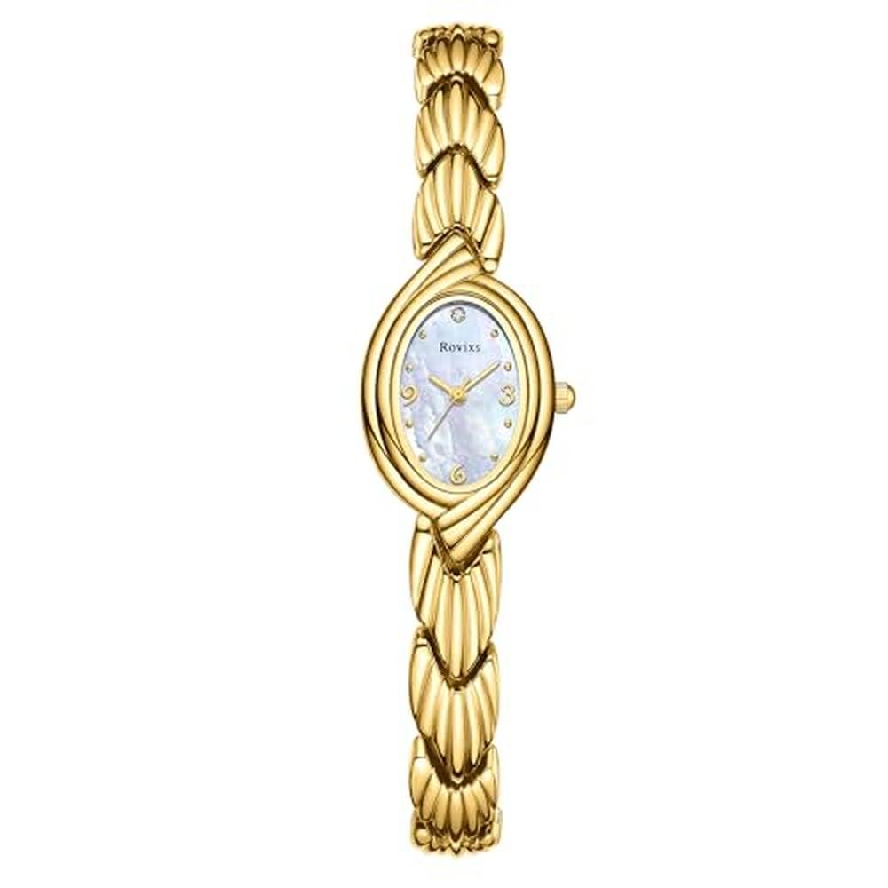 Timeless Elegance: Rovixs Petite Classic Oval Gold Womens – Front View