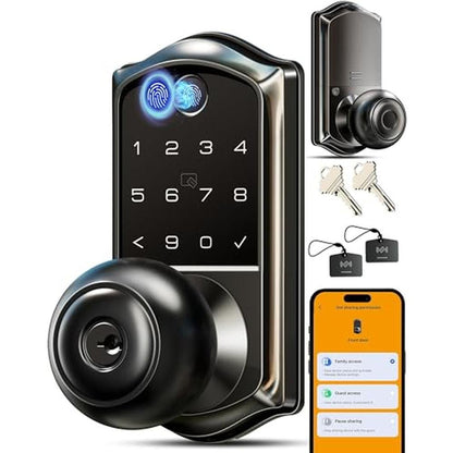 Veise VE018 Smart Door Lock: Premium Keyless Entry with App – Front View