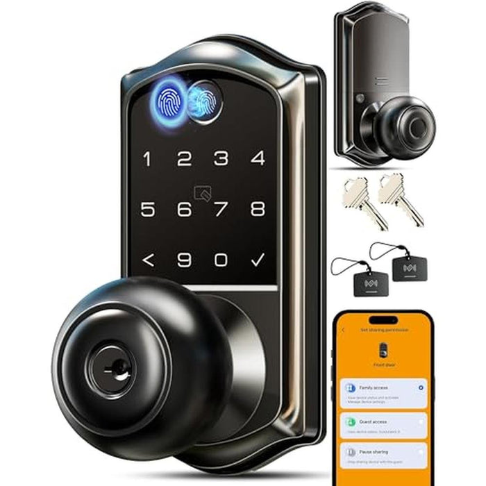 Veise VE018 Smart Door Lock: Premium Keyless Entry with App – Front View