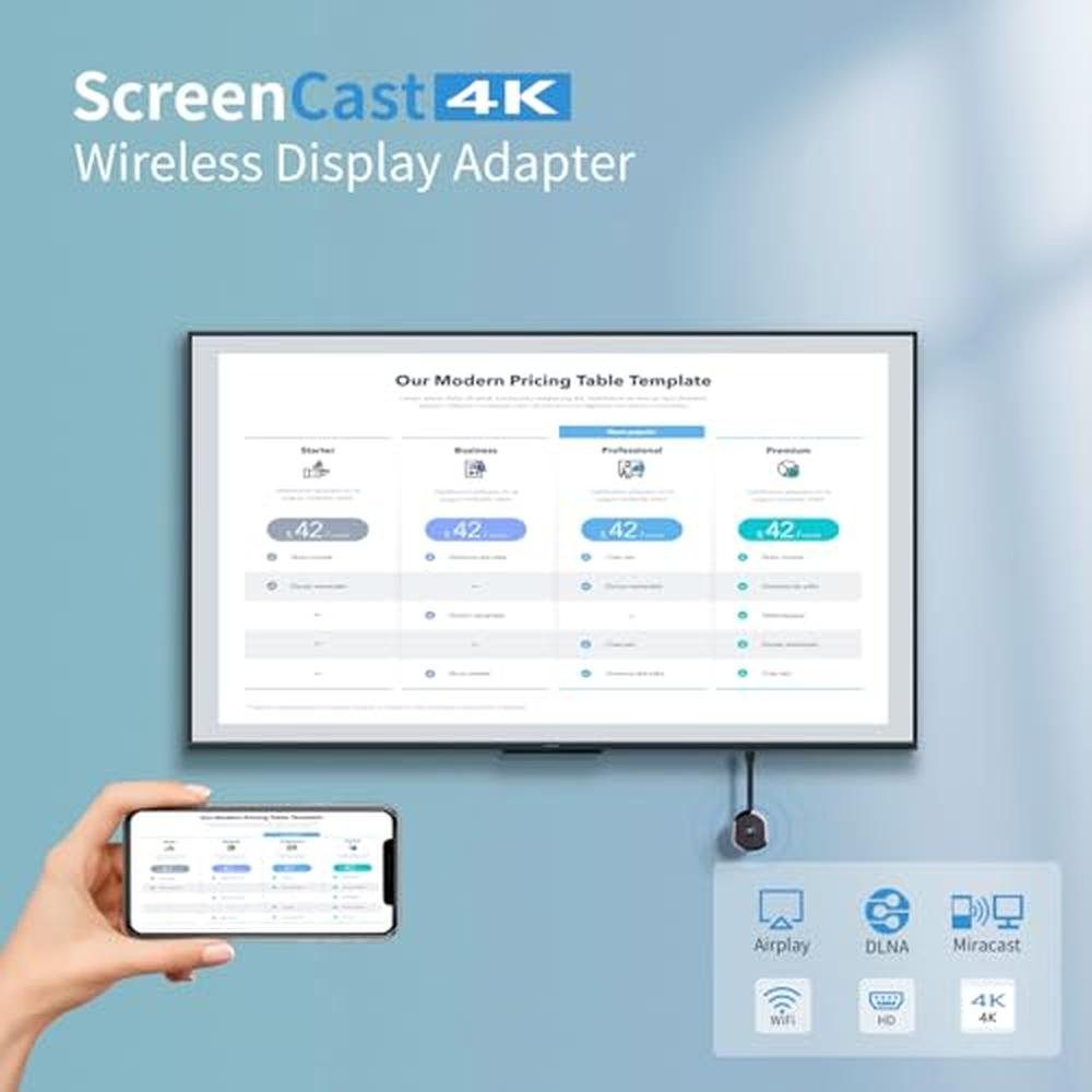 Adapter Display: 4K Wireless HDMI Display Adapter TV – Side View