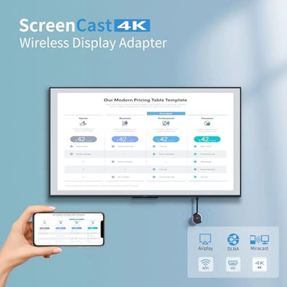 Adapter Display: 4K Wireless HDMI Display Adapter TV – Side View