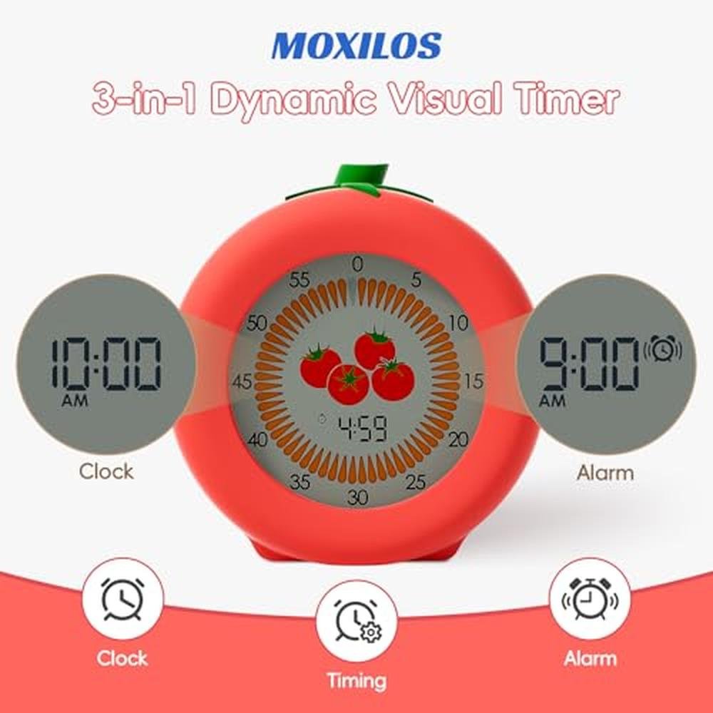 Time Management Mastery: Moxilos Visual Timer for Kids – Side View