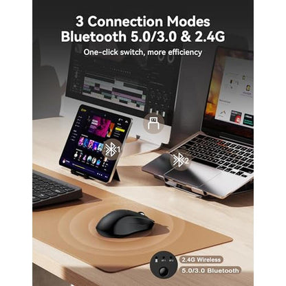 Wireless Laptop Mouse: TECKNET Bluetooth Mouse – Side View