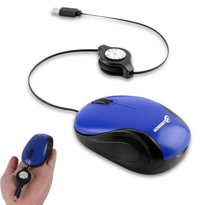 Premium Grade Wired Mouse: Type-C Retractable Travel – Front View