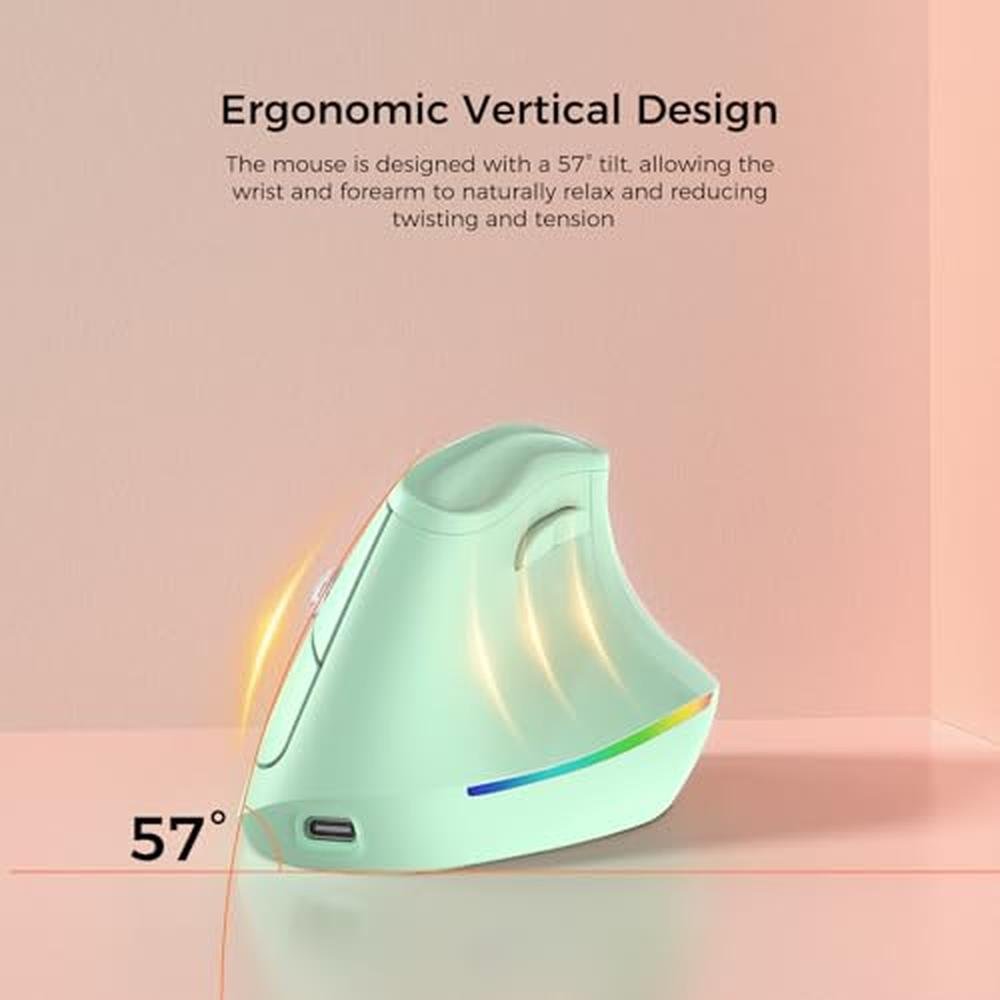 Ergonomic Excellence: KYSONA 57 Wireless Vertical Mouse – Close-up Detail