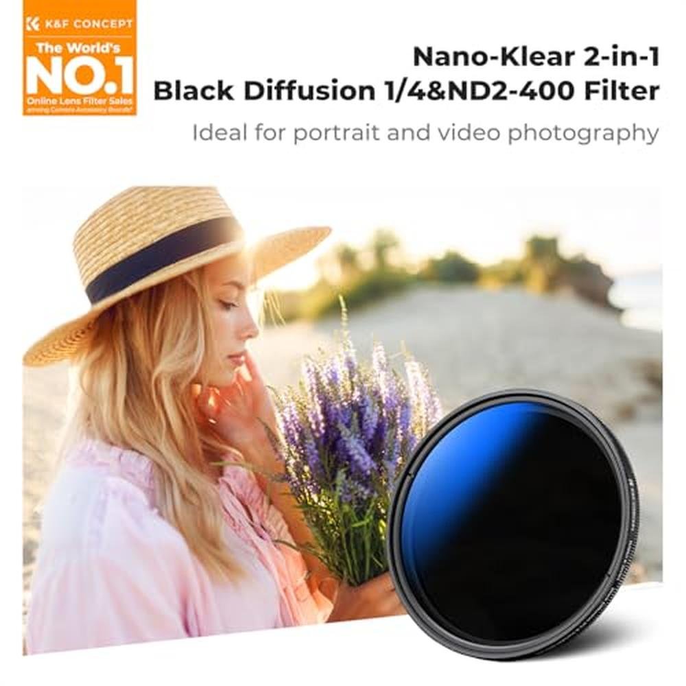 K&F Concept 72mm Variable ND2-400 Filter – Side View