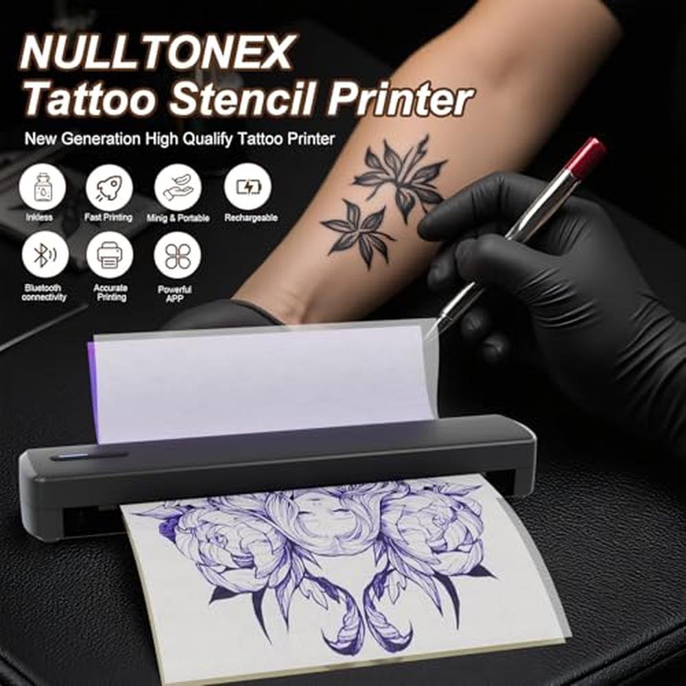 Tattoo Stencil: Portable Thermal Printer Wireless Bluetooth – Side View