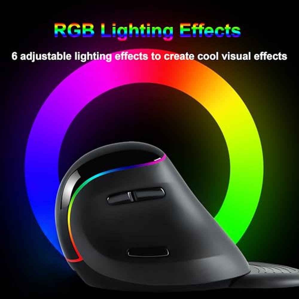 Ergonomic Vertical Mouse Wireless RGB Tri-Mode – In Use