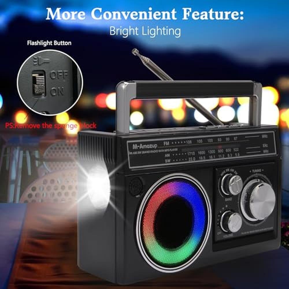 Portable Amazup: M-Amazup Radios Portable AM FM Retro – Close-up Detail