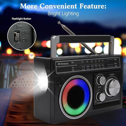 Portable Amazup: M-Amazup Radios Portable AM FM Retro – Close-up Detail