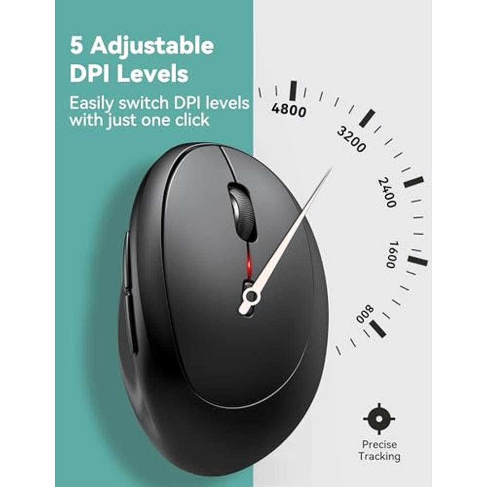 TECKNET Ergonomic Mouse: 4800 DPI 5 Adjustable DPI Levels – In Use