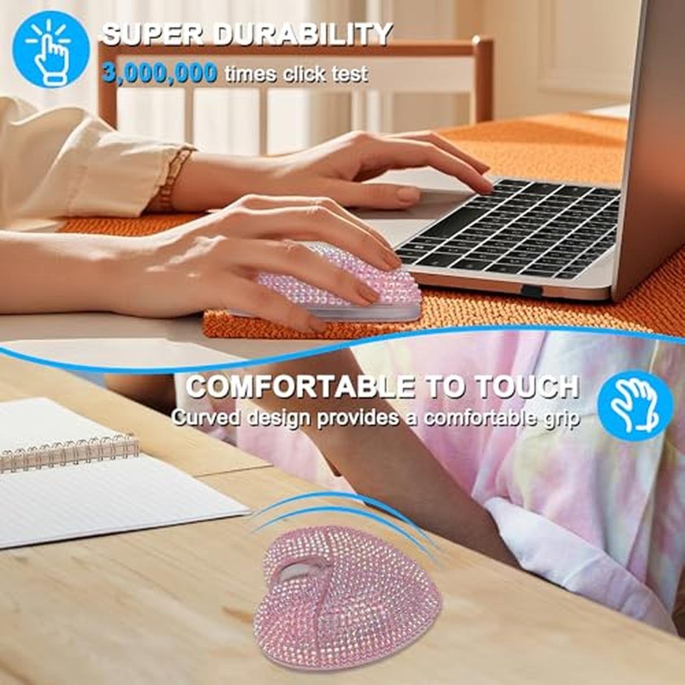 Premium Bluetooth Mouse: Wireless Cute Bling – In Use
