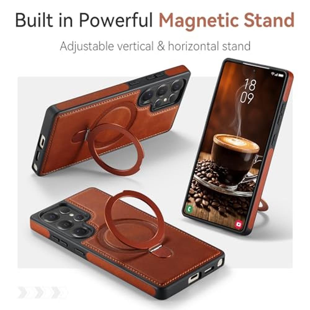 Galaxy S25 Ultra Case: CHEEWADA Premium PU Leather with – Side View