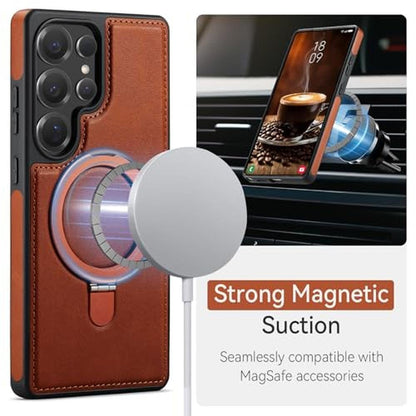 Galaxy S25 Ultra Case: CHEEWADA Premium PU Leather with – Close-up Detail