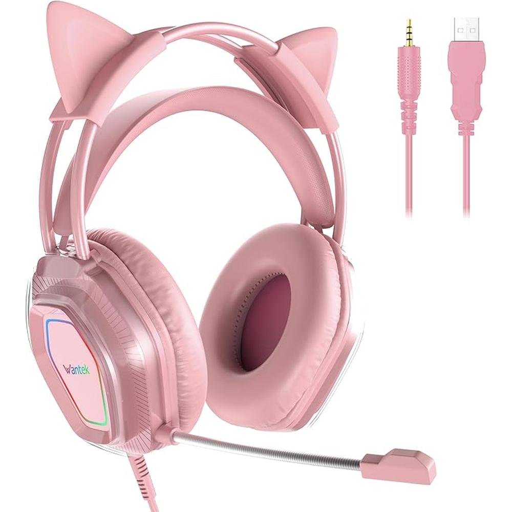 Wantek Cute Cat-Ear Gaming Headset – Front View