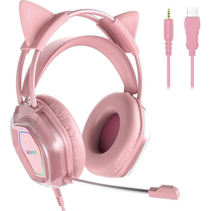 Wantek Cute Cat-Ear Gaming Headset – Front View
