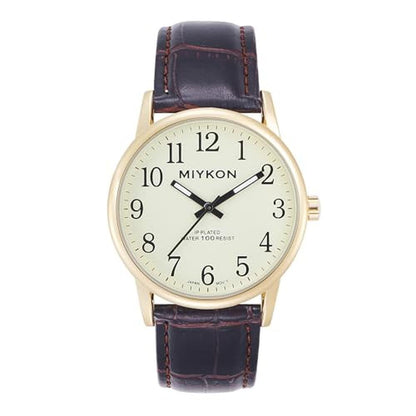 Gold Watches: Miykon Casual Analog Watches for Men – Front View