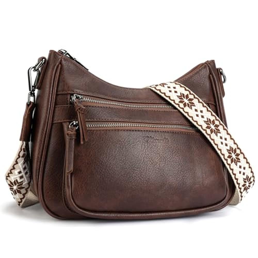 Crossbody Vimuti: VIMUTI Trendy Leather Crossbody Bag – Front View