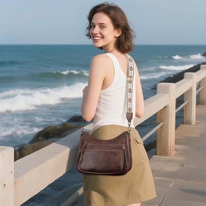 Crossbody Vimuti: VIMUTI Trendy Leather Crossbody Bag – Side View