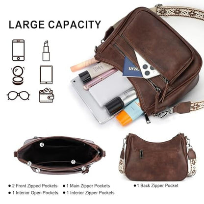 Crossbody Vimuti: VIMUTI Trendy Leather Crossbody Bag – Close-up Detail