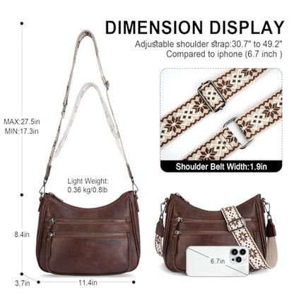 Crossbody Vimuti: VIMUTI Trendy Leather Crossbody Bag – In Use