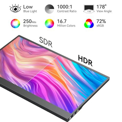 Monitor Zefcs: ZefcS Portable Monitor 15.6 inch FHD 1080P – Side View