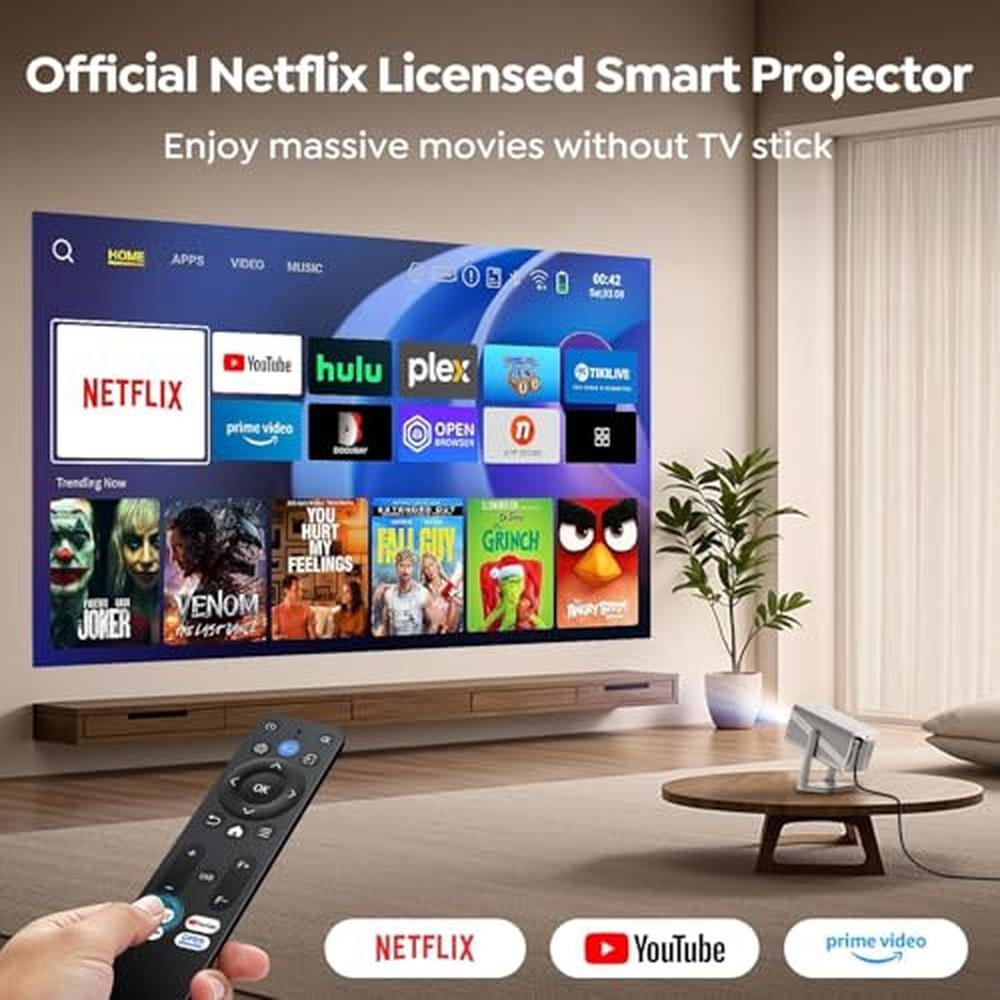 Auto Projector: TOPTRO TP1 Netflix-Licensed 4K Smart – Side View