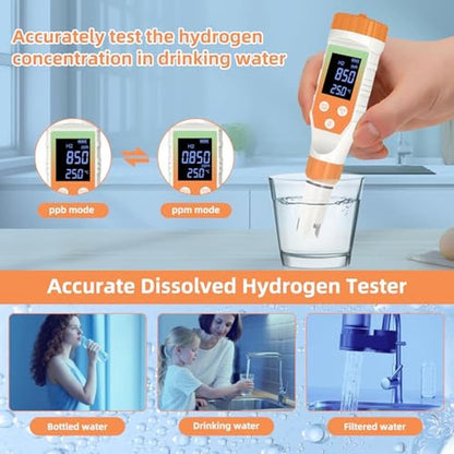 Hydrogen Water Analyzer: 7-in-1 Digital Tester for pH – Close-up Detail