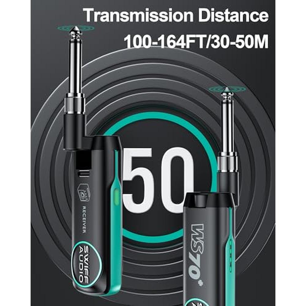 Guitar Transmitter: Wireless Guitar System Rechargeable – Side View