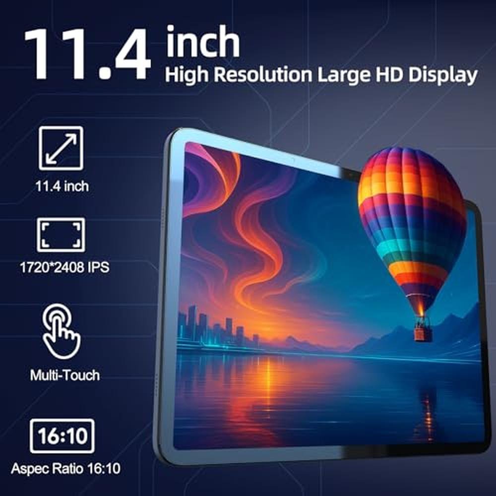 Tablet Android: 11-inch Android 14 Tablet with Octa-core – Side View