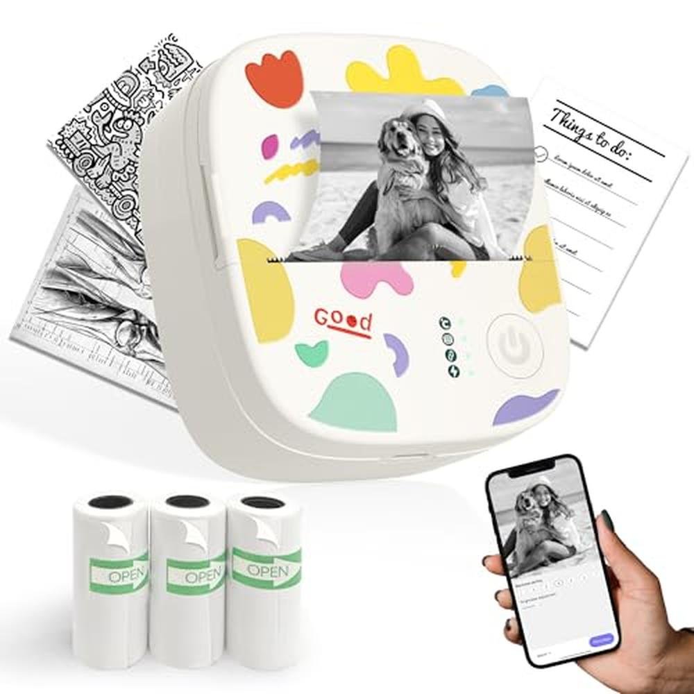 Printer Xengro: XenGro Mini Portable Sticker Printer – Front View