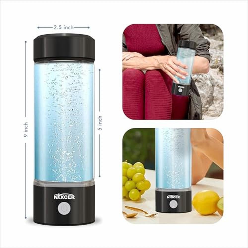 Water Bottle: Nixcer Hydrogen Water Bottle Generator 3-Min – Close-up Detail