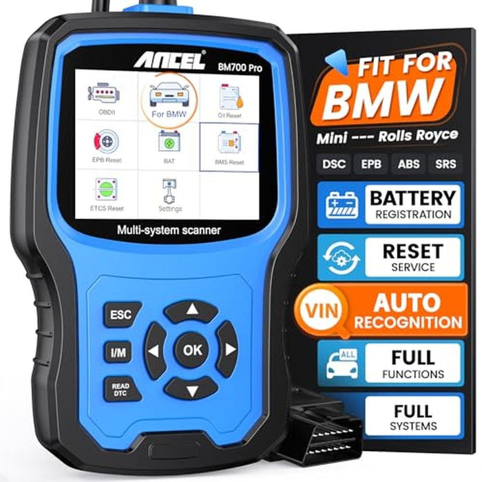 BMW Scanner: ANCEL BM700 PRO Advanced OBD2 Scanner Tool – Front View