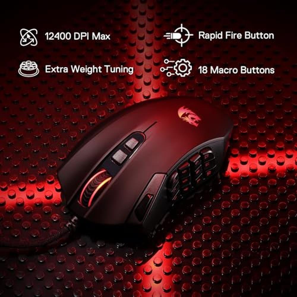 Redragon M921 MMO Gaming Mouse – Side View