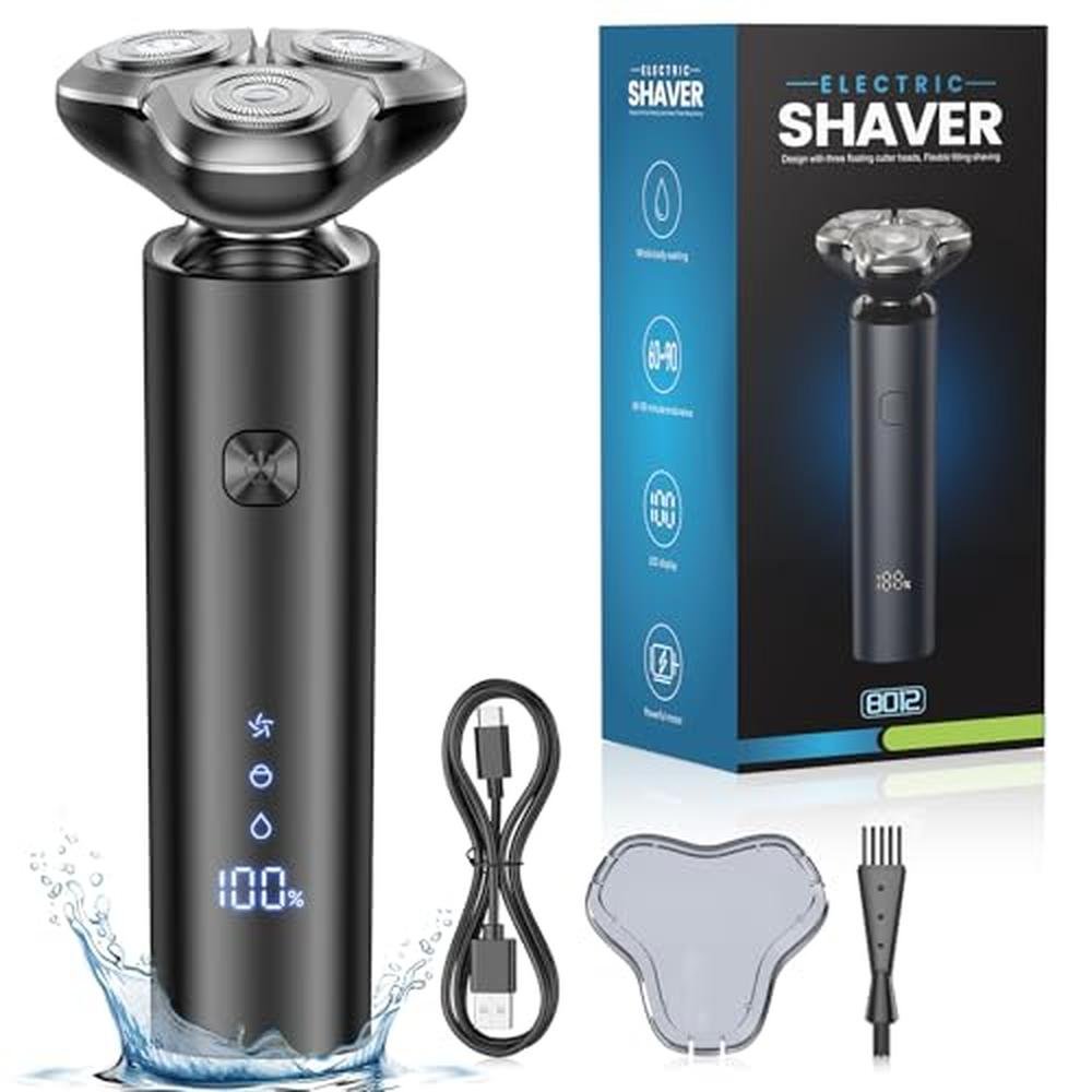 Electric Razor for Men: BS-8012 3-Blade Rotary Shaving – Front View