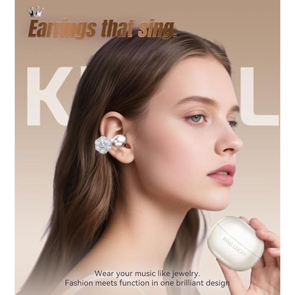 King Lucky Clip-on Earbuds: King Lucky Wireless Bluetooth – Side View