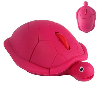 Premium Wireless Mouse: Red Animal Turtle Design – Front View