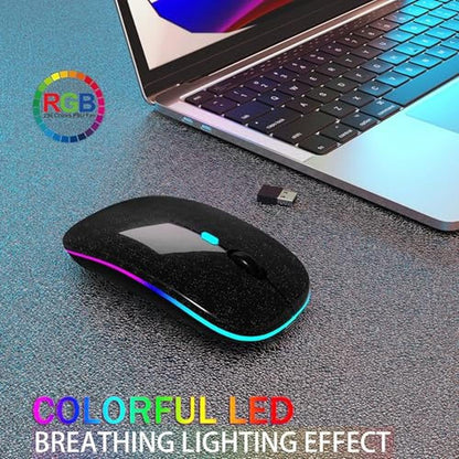 Wireless Bluetooth Mouse: AikoKok Rechargeable Laptop Mice – Side View